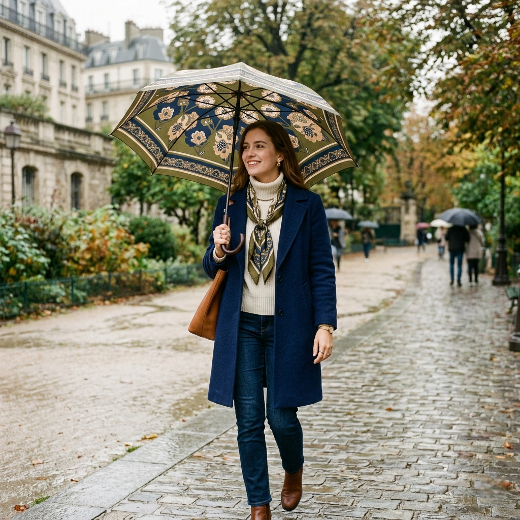 Coordinating Colors of Umbrellas with Wardrobe
