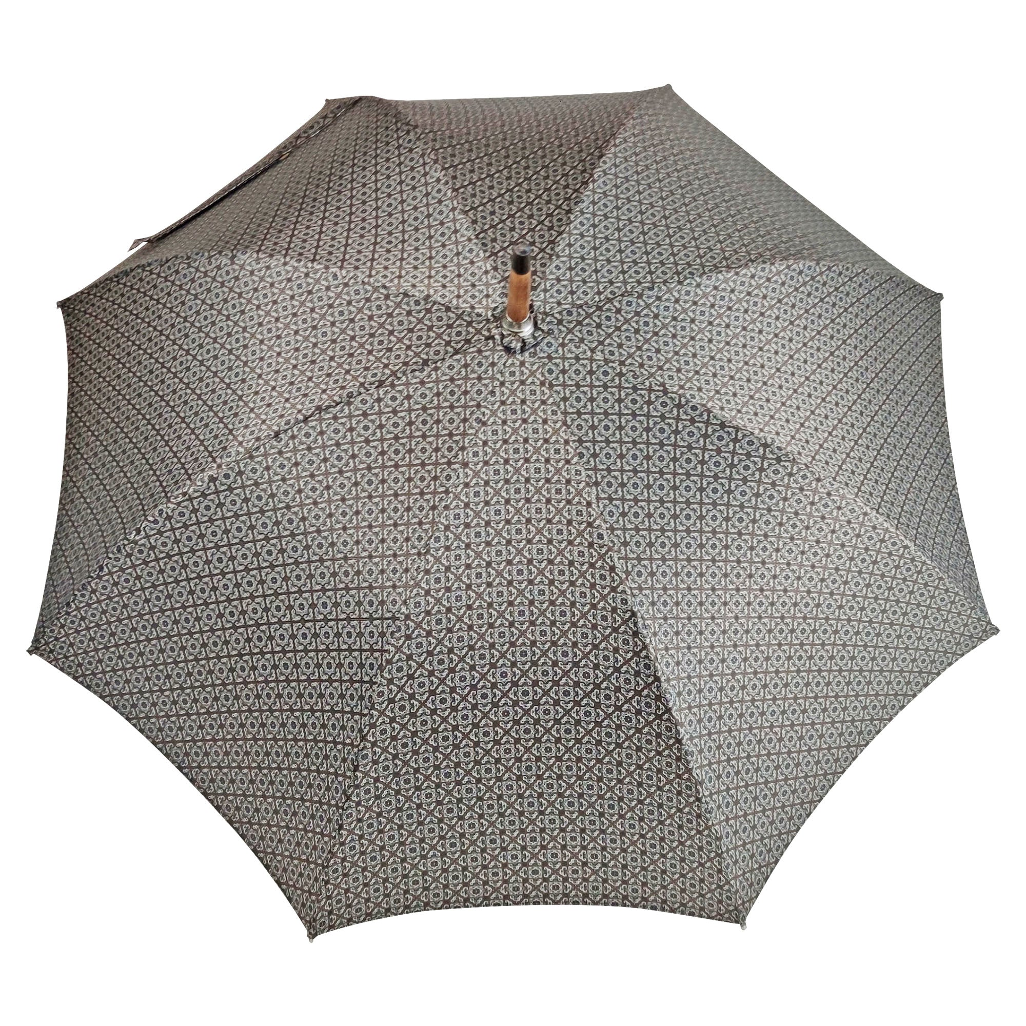 Ram’s Horn Umbrella – Handmade Italian Classic with Jacquard Canopy & Beechwood Shaft