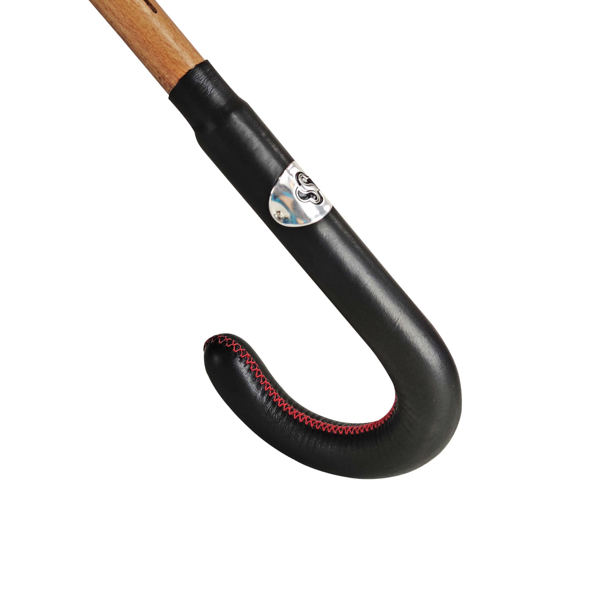 Italian Bespoke Umbrella – Handmade Men's Rain Umbrella with Black Leather Handle