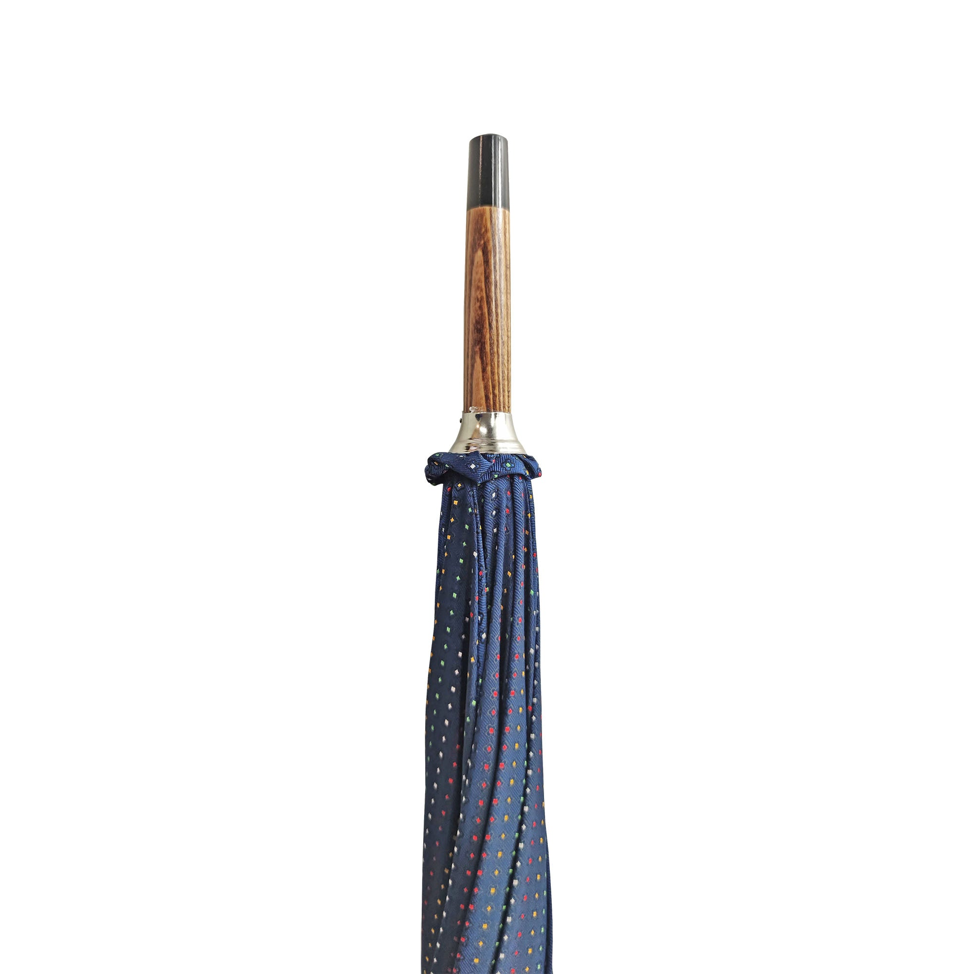 Handmade Multicolor Umbrella – Classic Men's Rain Umbrella with Elegant Malacca Handle