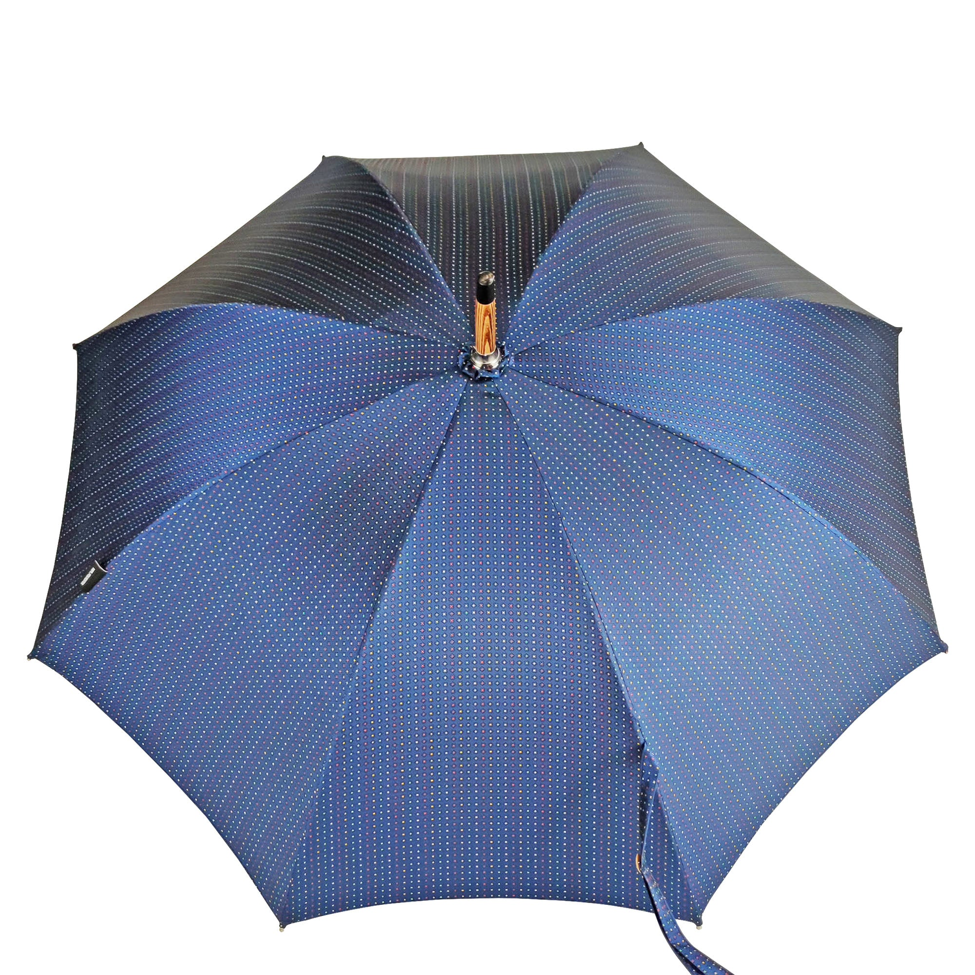 Handmade Multicolor Umbrella – Classic Men's Rain Umbrella with Elegant Malacca Handle
