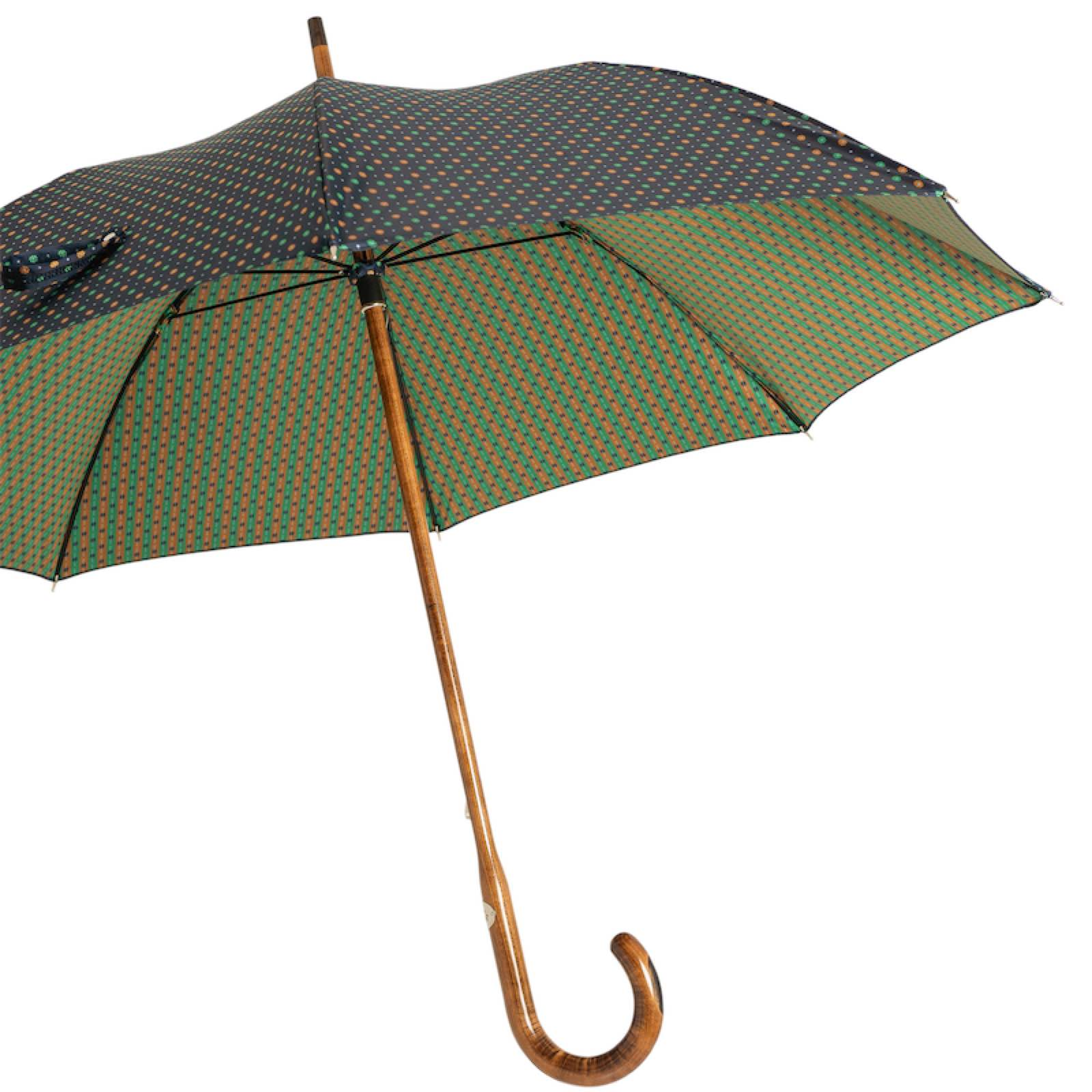 Maple Stick Umbrella – Handmade Italian Craft with Flower Design, Water-Resistant Canopy