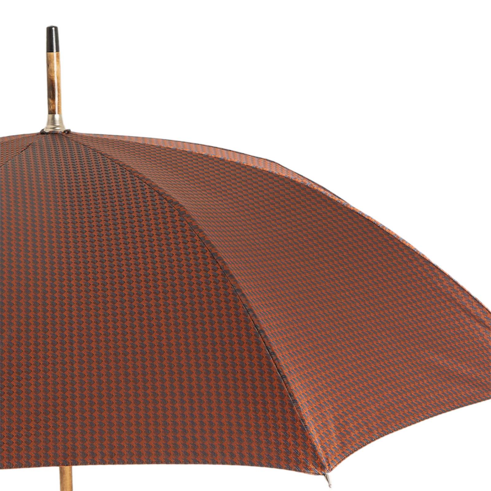 Chestnut Wood Umbrella - Handmade Italian Gentlemen’s Rain Umbrella With Classic Knob