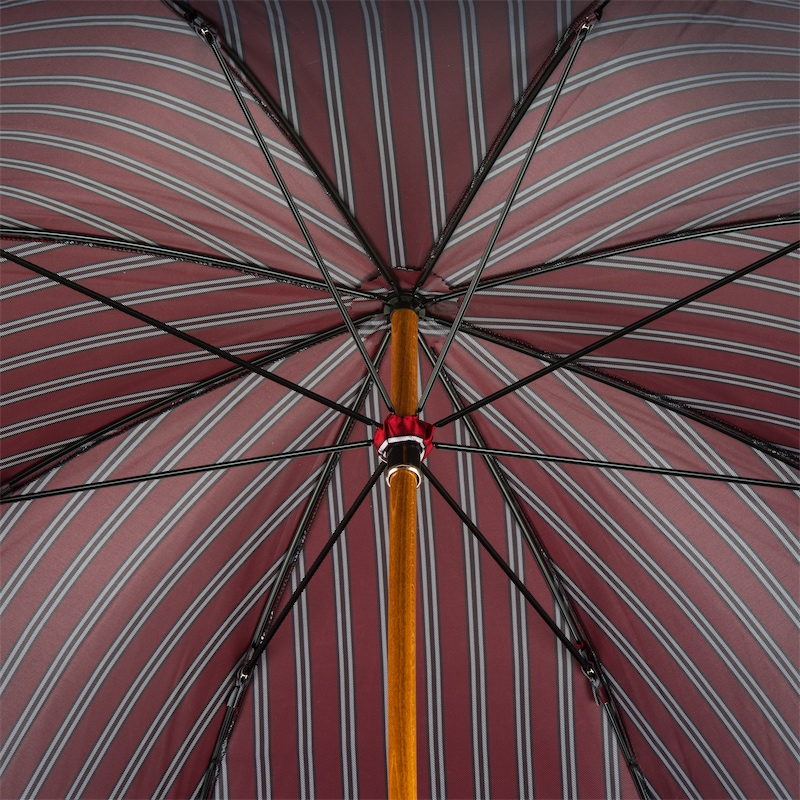 Striped Bamboo Umbrella – Handmade Italian Classic Rain Protection With Gift Box