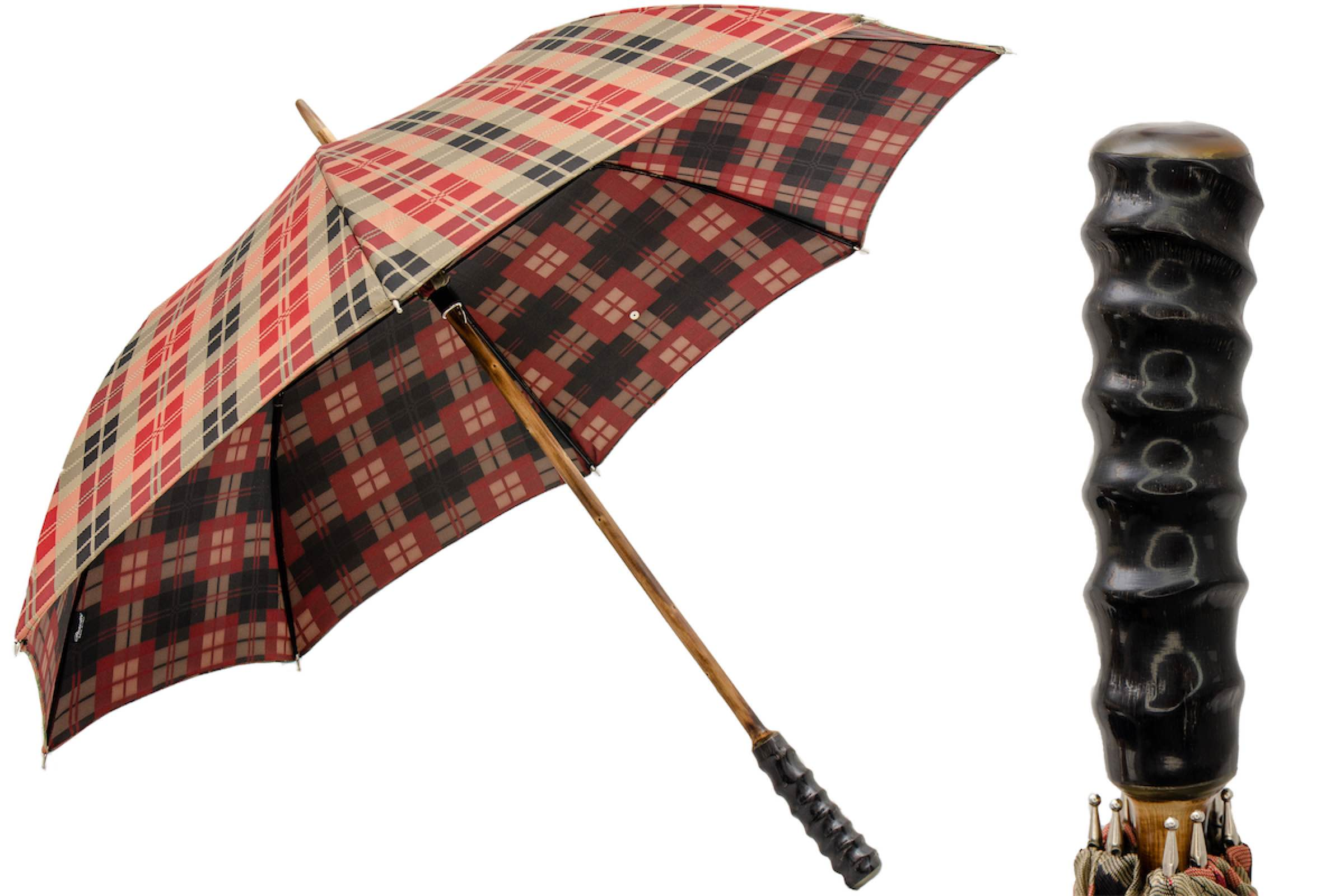 Oryx Horn Umbrella – Italian Handmade Rain Umbrella with Natural Horn Handle