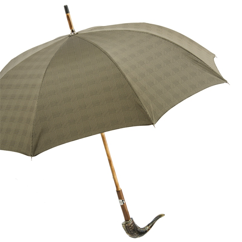 Mutton Horn Umbrella – Handmade Italian Classic with Wooden Shaft & Water-Repellent Canopy
