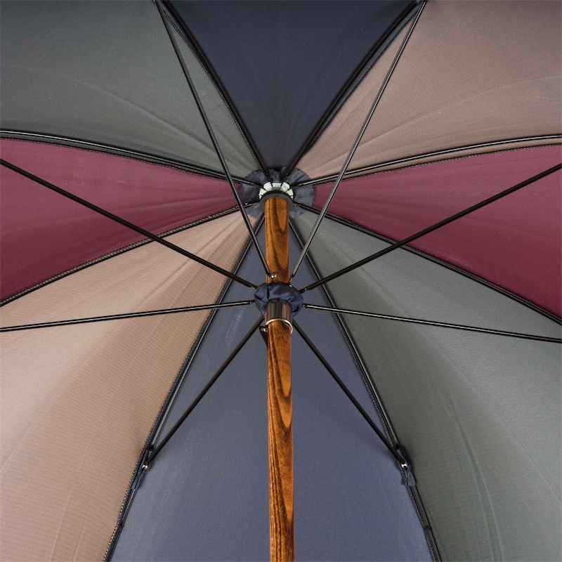 Bespoke Gentleman Umbrella - Handmade Italian Chestnut Wood Shaft, Vibrant Canopy