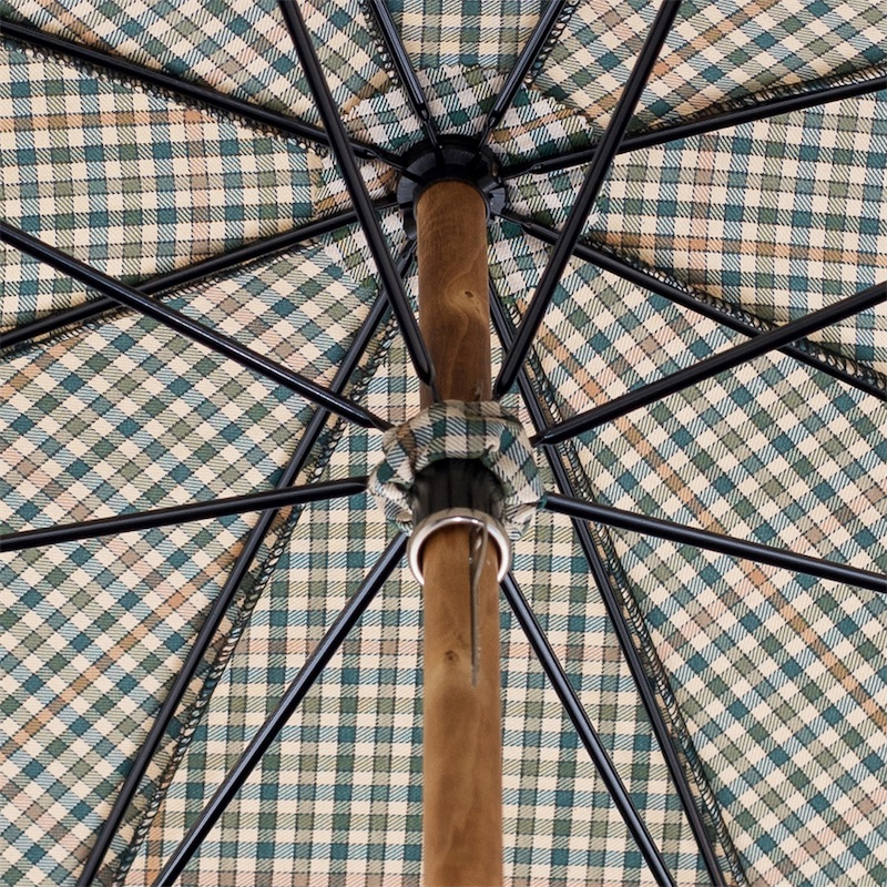 Mini Tartan Umbrella – Handmade Italy | Ash Wood Handle, Water Repellent Canopy
