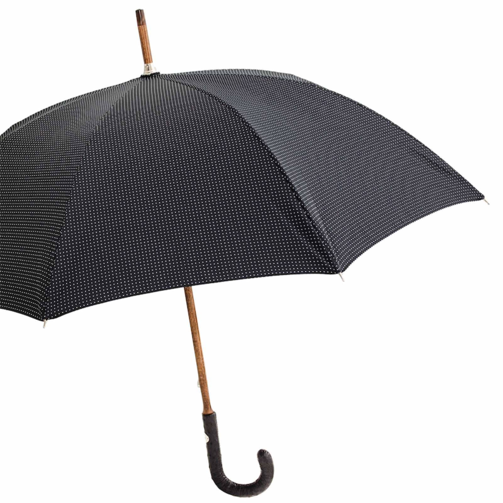 Luxury Leather Umbrella – Handmade Italian Rain Umbrella with Ostrich Handle