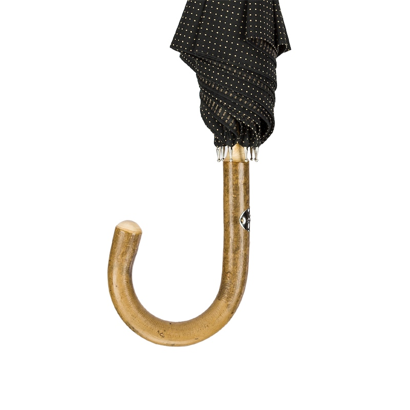 Solid Ash Umbrella – Handmade Italian Classic with Wooden Handle & Water-Resistant Canopy