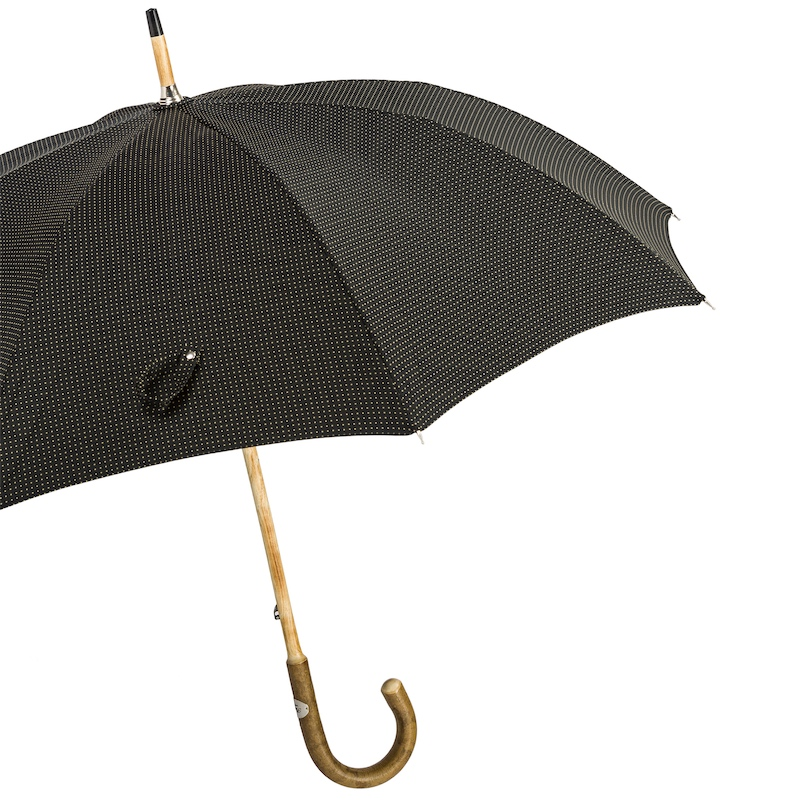 Solid Ash Umbrella – Handmade Italian Classic with Wooden Handle & Water-Resistant Canopy