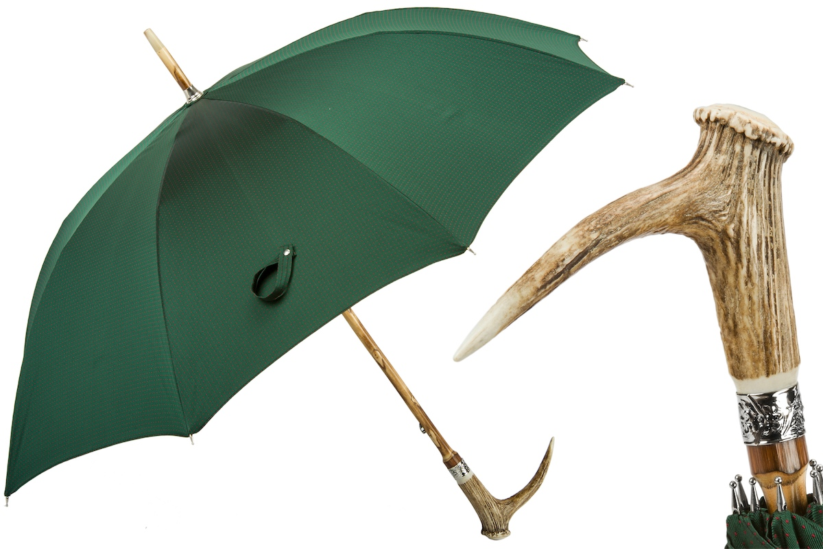 Deer Antler Umbrella – Handmade Italian Wooden Shaft With Water Repellent Canopy