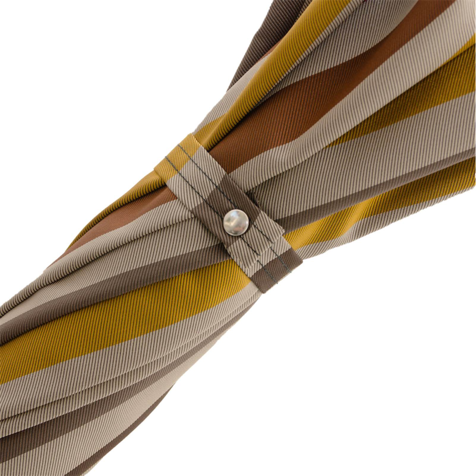 Gentleman's Umbrella - Striped Luxury Umbrella with Ostrich Leather Handle