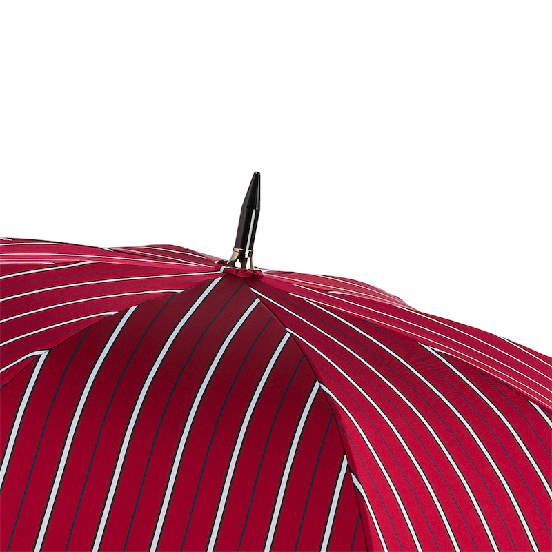 Large Striped Umbrella – Handmade Italian Rain Gear with Leather Handle