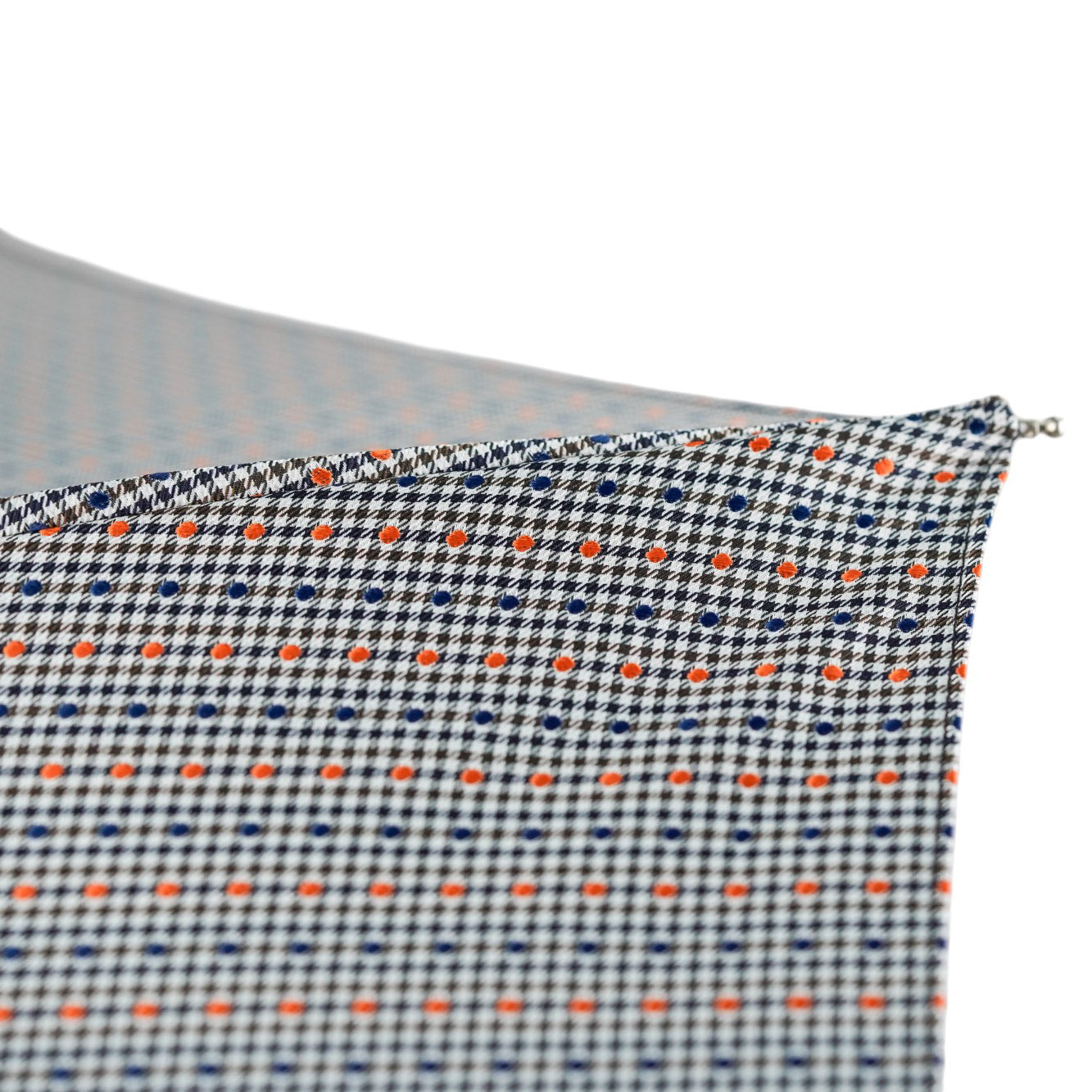 Polka Dot Folding Umbrella – Men's Classic Folding Umbrella with Hand-Curved Bamboo Handle