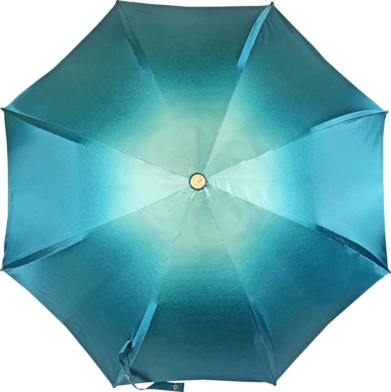 Turquoise Gradient Umbrella – Double Canopy, Handmade Italian Luxury Folding Umbrella