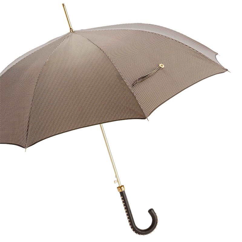 Luxury Umbrella – Handmade Italian Rain Gear with Studded Leather Handle