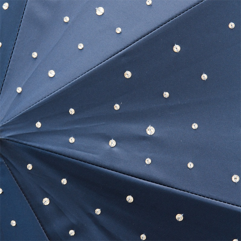 Blue Swarovski Umbrella – Manual Open Umbrella with Blue Gem Handle & Double Cloth Canopy