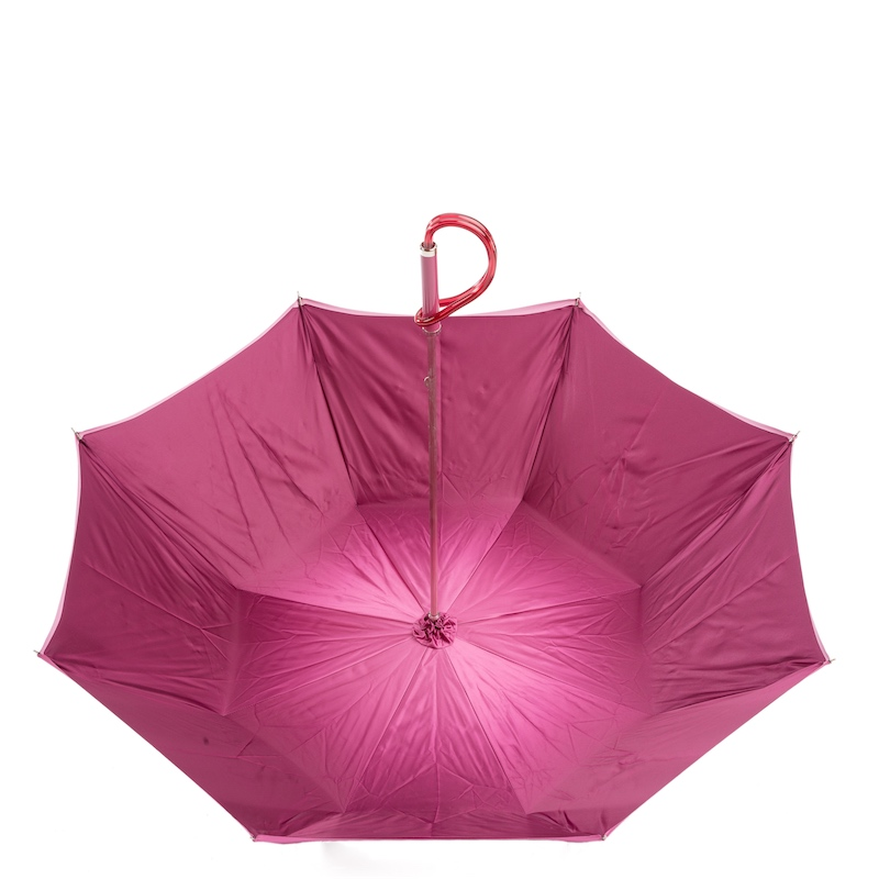 Pink Swarovski Umbrella – Luxury Handmade Italian Rain Umbrella with Elegant Acetate Handle