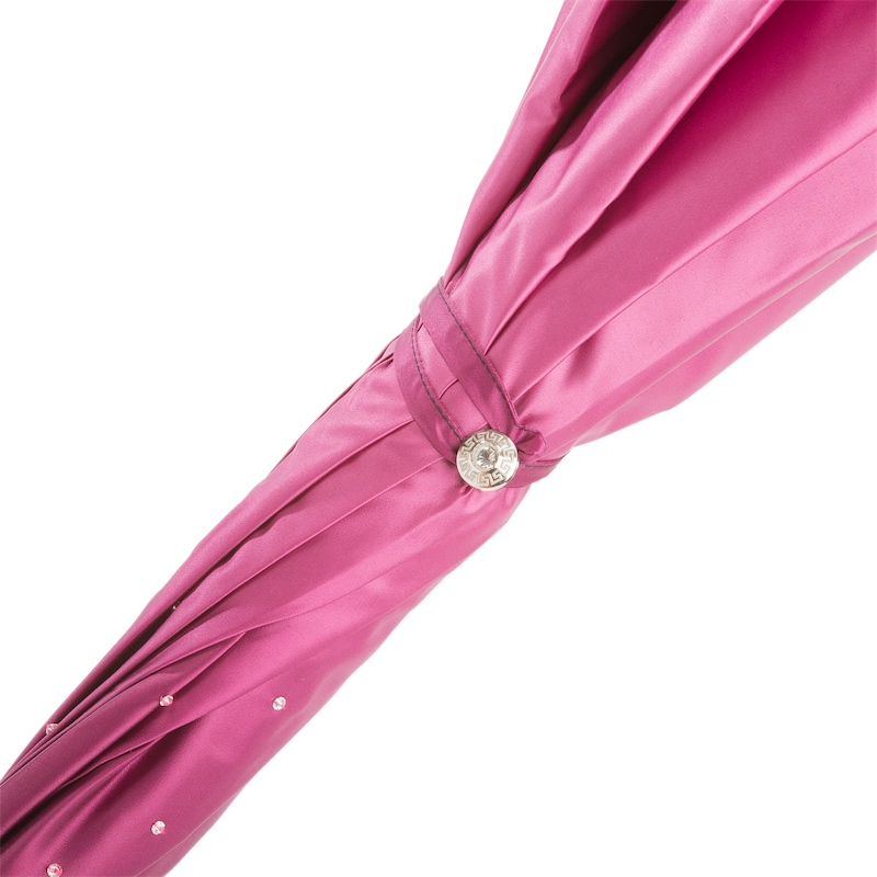 Pink Swarovski Umbrella – Luxury Handmade Italian Rain Umbrella with Elegant Acetate Handle
