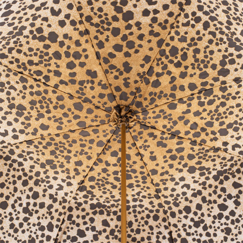 Brown Speckled Umbrella - Handmade Italian Manual Opening Double Cloth Canopy
