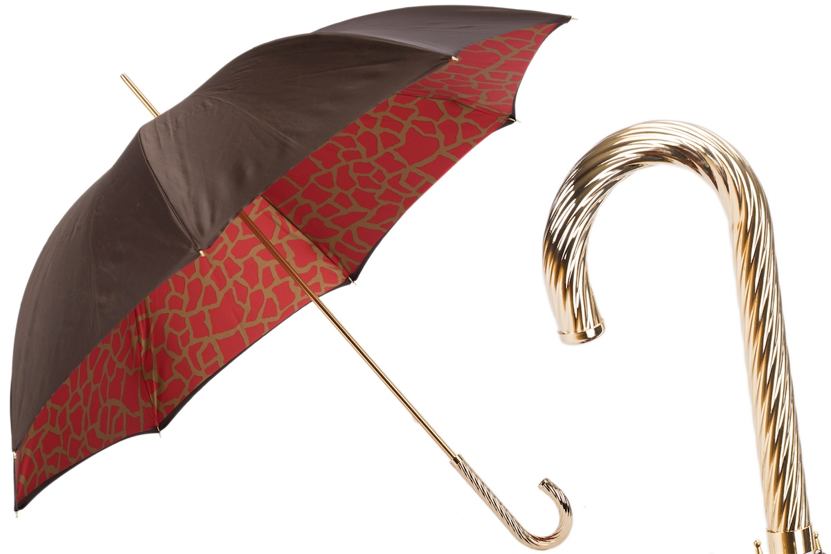 Double Cloth Umbrella – Handmade Italian Rain Umbrella With Brass Handle