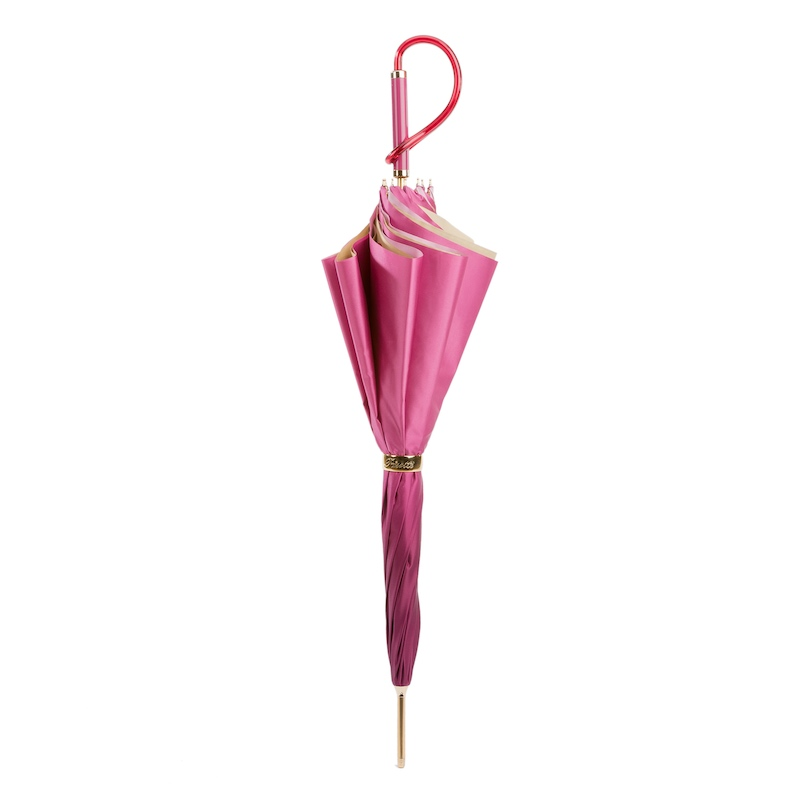 Fuchsia Dahlia Umbrella – Manual Opening, Double Cloth Canopy, Italian Handmade Rain Shield