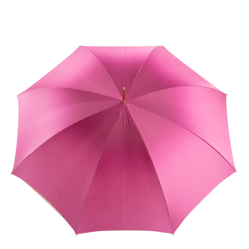 Fuchsia Dahlia Umbrella – Manual Opening, Double Cloth Canopy, Italian Handmade Rain Shield