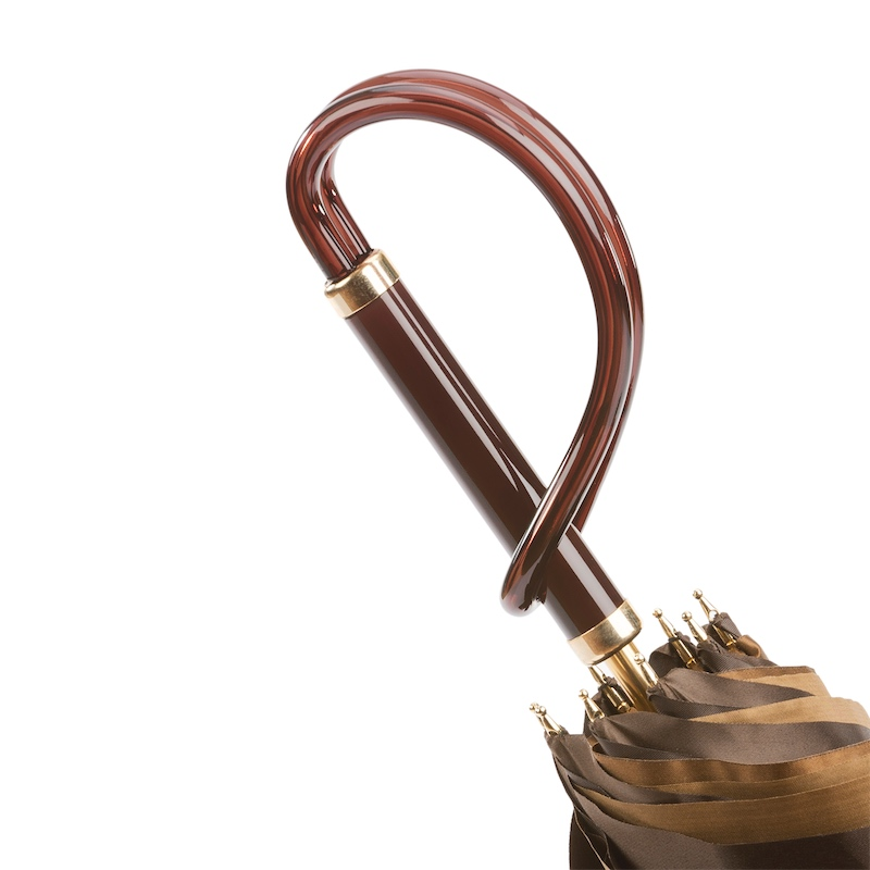 Manual Double Cloth Umbrella – Brown Dahlia Handmade Italian Rain Gear