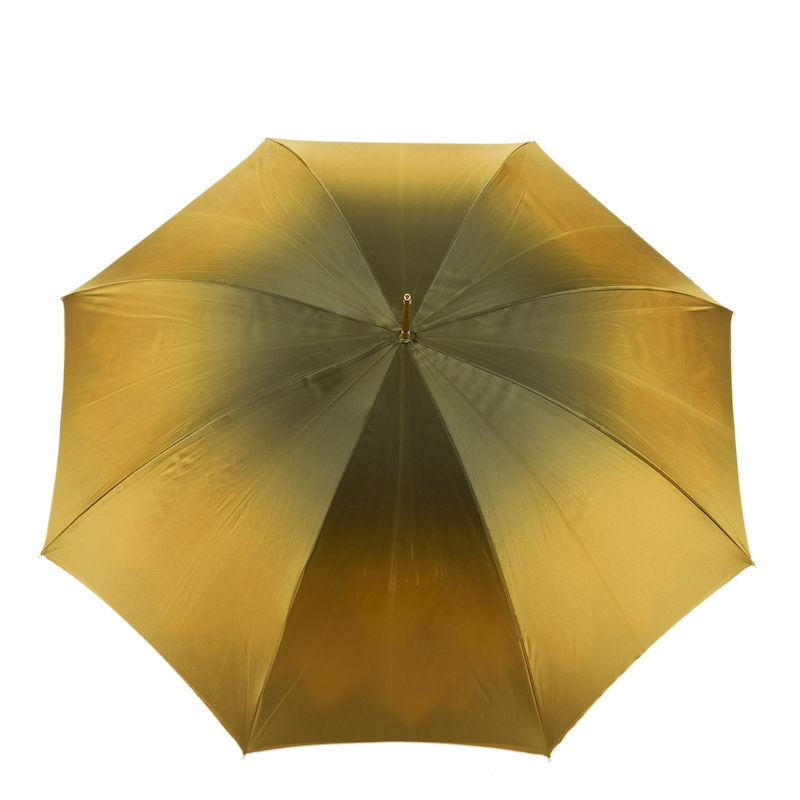 Luxury Gold Umbrella - Handmade Italian Double Cloth Canopy With Swarovski Crystal Handle