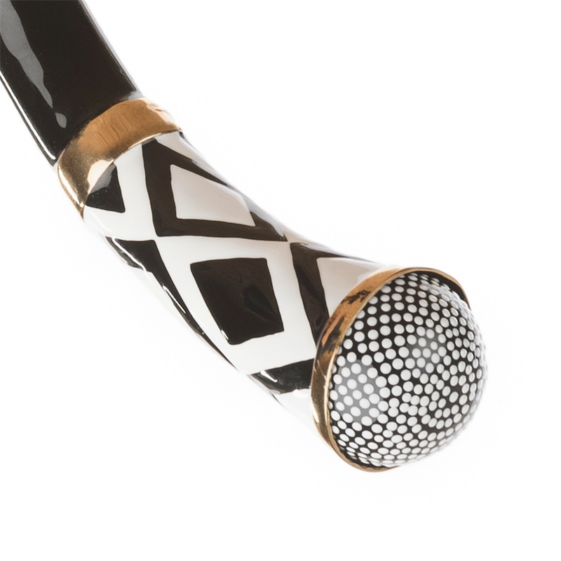 Geometries Umbrella – Manual Open, Enameled Brass Handle, Polyester Canopy