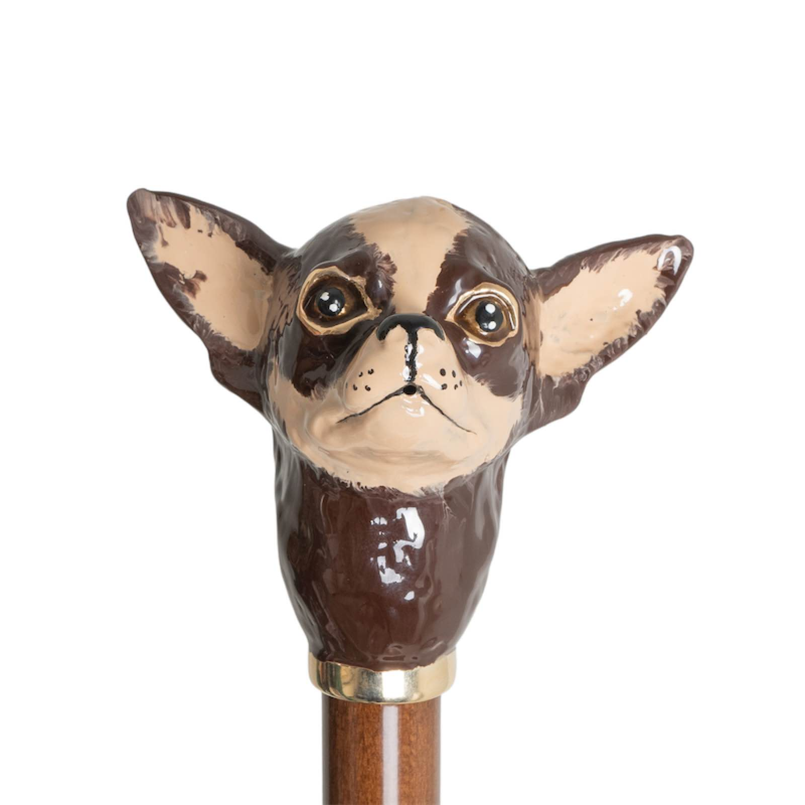 Brown Chihuahua Umbrella – Handmade Italian Rain Umbrella With Hand-Painted Handle