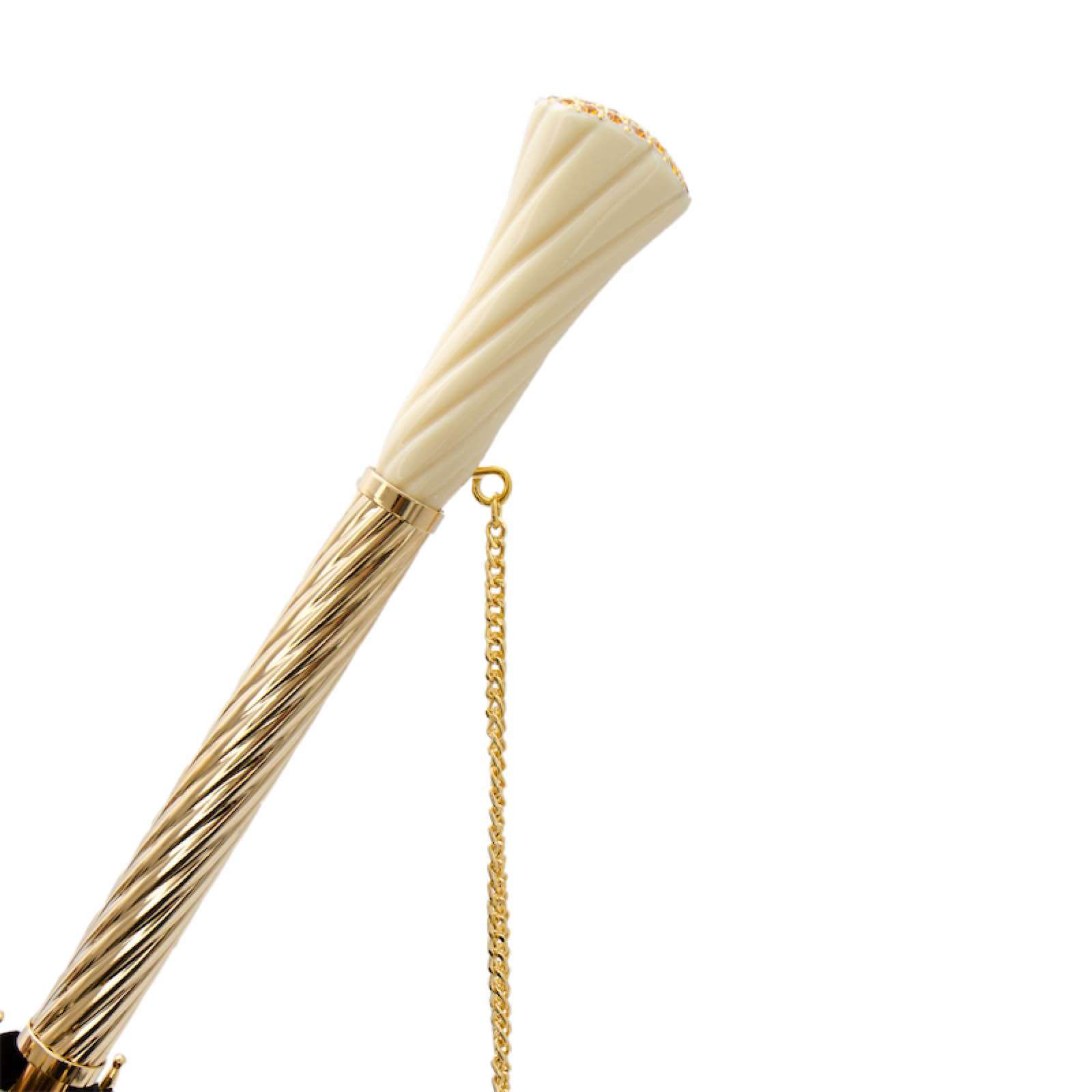 Luxury Vintage Umbrella - Handmade Italian Rain Umbrella with Swarovski Crystal Handle