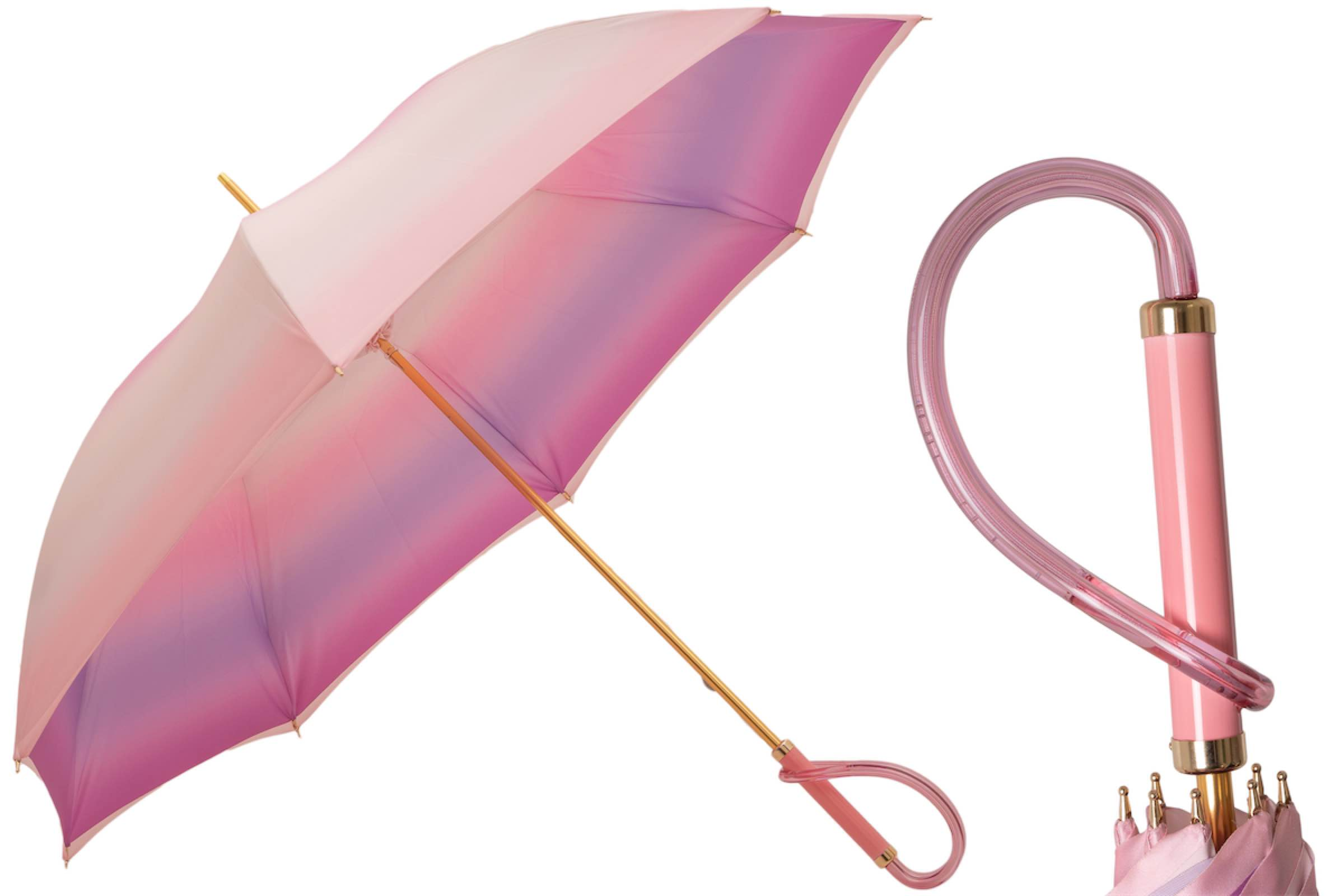 Pink Ombre Umbrella – Handmade Italian Rain Umbrella with Acetate Handle