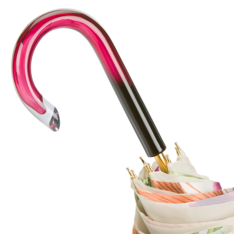 Tropical Double Cloth Umbrella – Handmade Italian Rain Gear with Acetate Handle