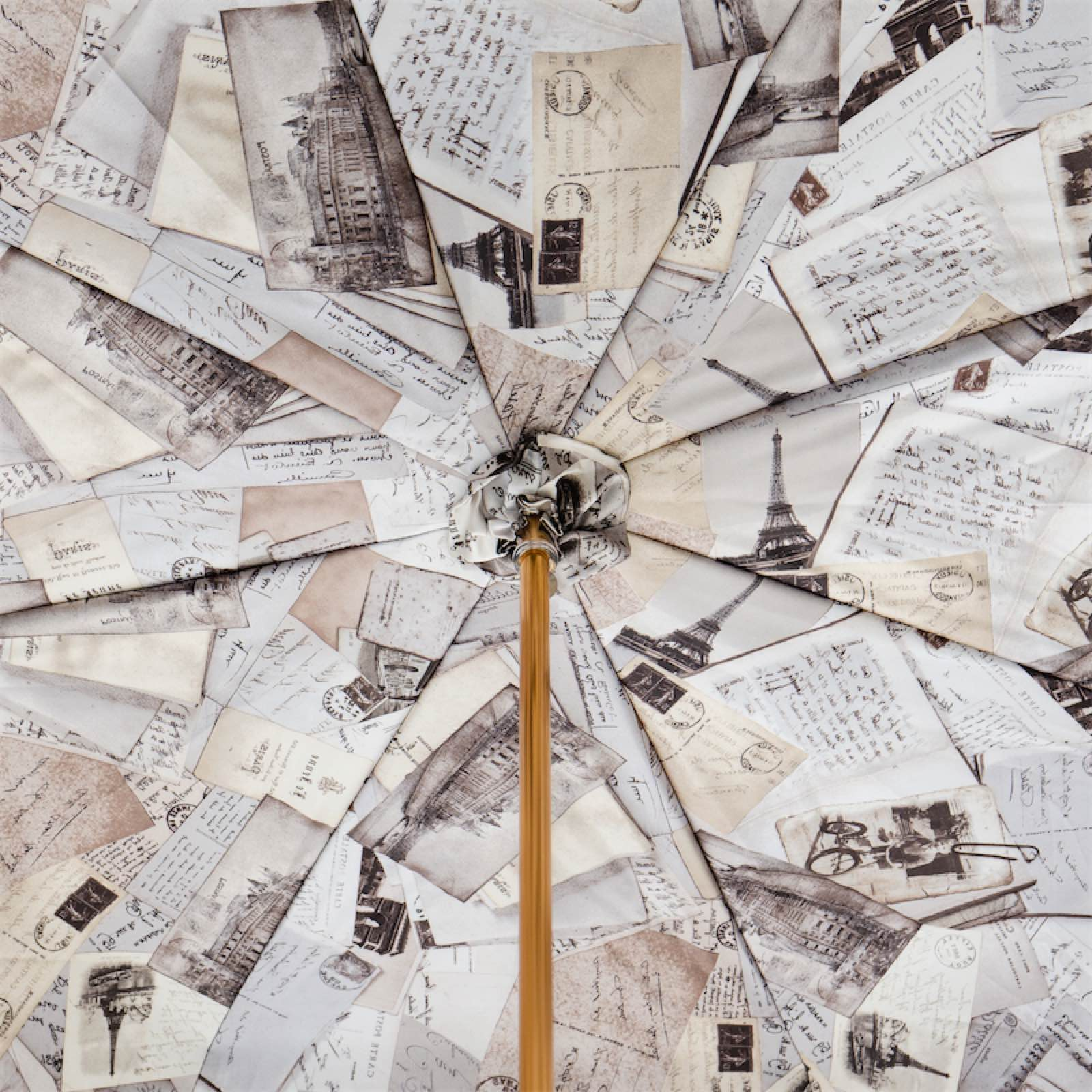 Designer Umbrella - Handmade Italian Rain Umbrella with Wooden Handle & Durable Polyester Canopy