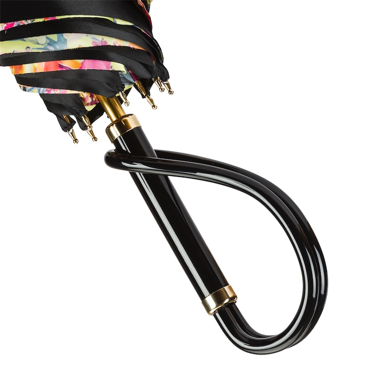 Flowered Umbrella – Handmade Italian Designer Rain Umbrella With Double Cloth Canopy