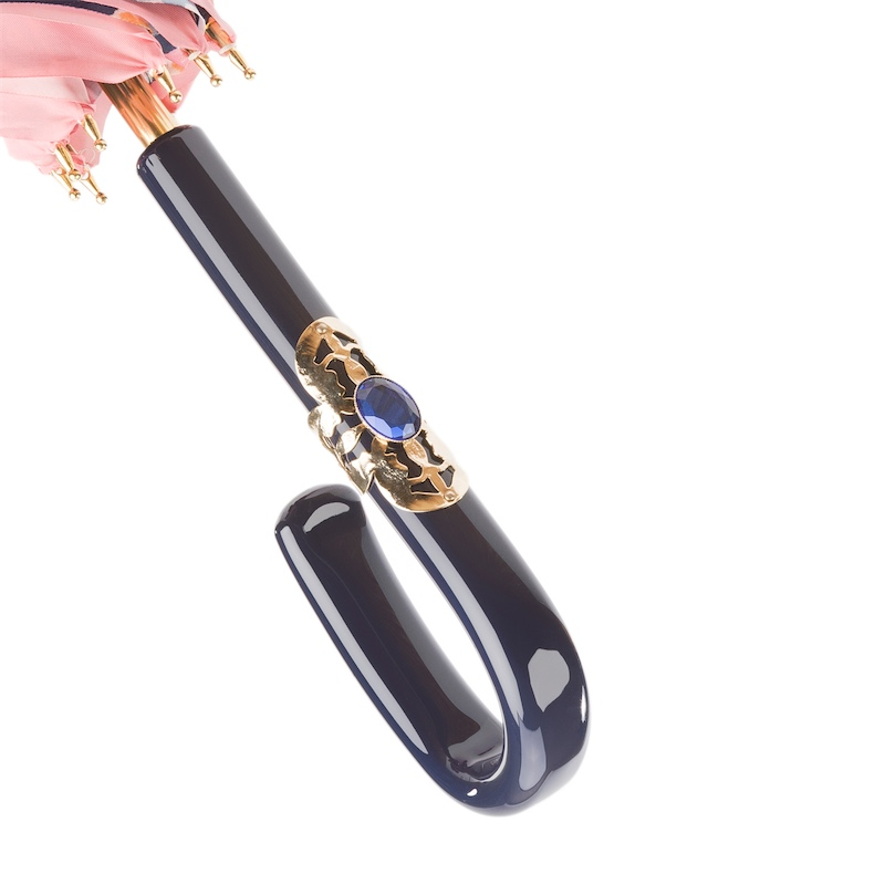 Pink Umbrella – Italian Handmade Floral Design | Double Cloth Canopy, Acetate Handle