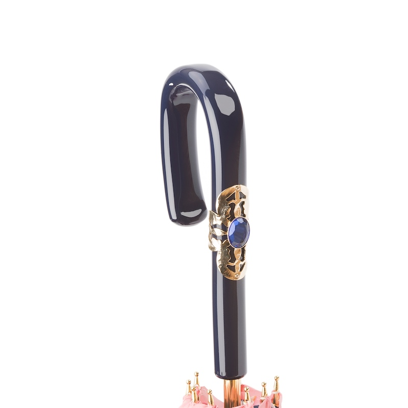 Pink Umbrella – Italian Handmade Floral Design | Double Cloth Canopy, Acetate Handle