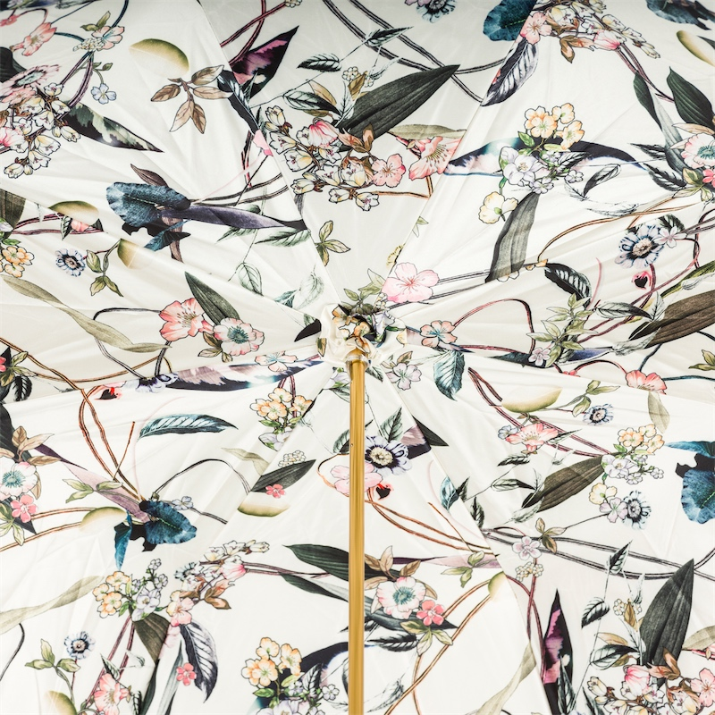 Olive Green Umbrella – Handmade Italian Double Cloth With Jeweled Brass Handle