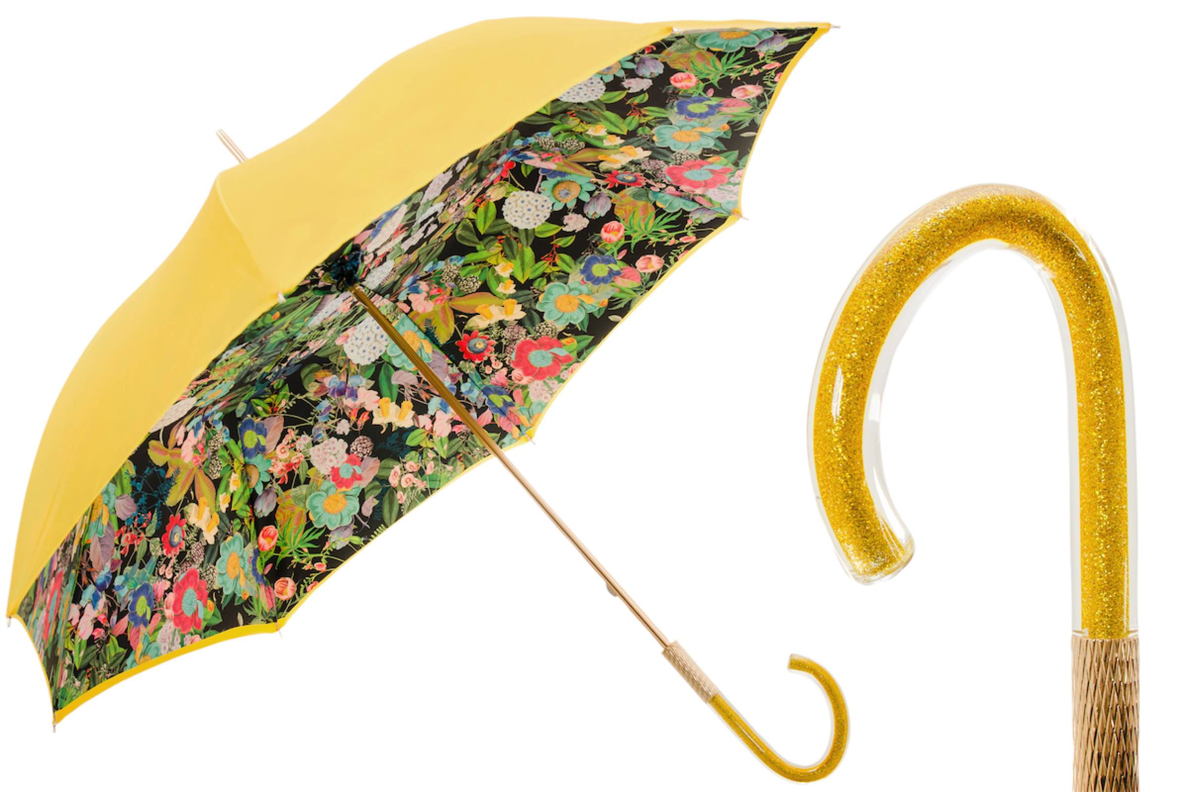 Yellow Canopy Umbrella – Handmade Italian Classic Rain Protection Accessory