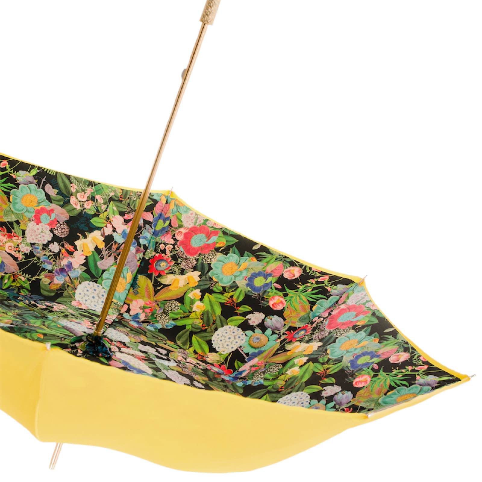 Yellow Canopy Umbrella – Handmade Italian Classic Rain Protection Accessory