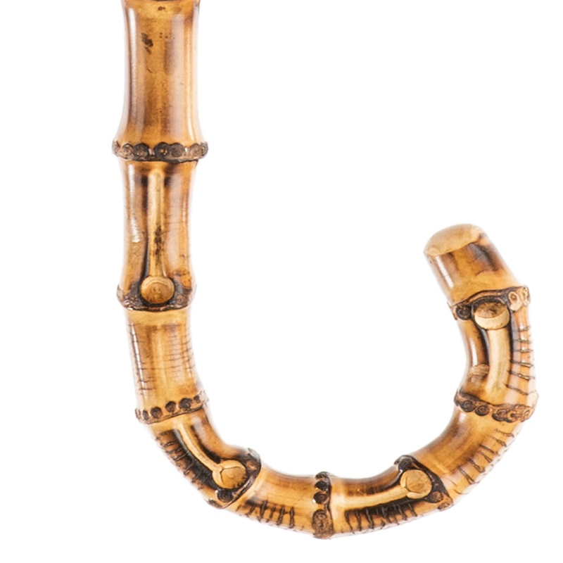 Bamboo Handle Umbrella – Women's Double Cloth Canopy, Handmade Italian Rain Protection