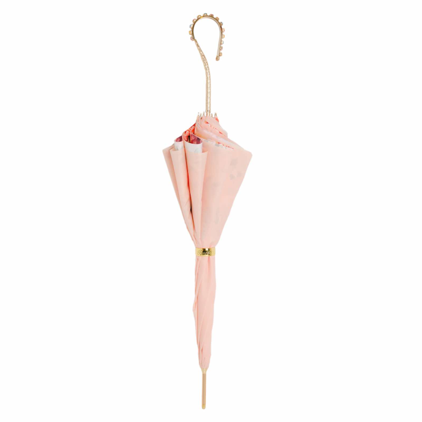 Luxury Jeweled Umbrella – Handmade Italian Designer Rain Accessory With Pink Canopy