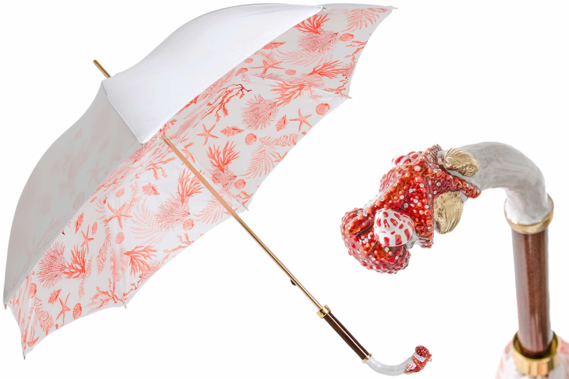 Luxury Starfish Umbrella – Handmade Italian Rain Umbrella with Brass Handle