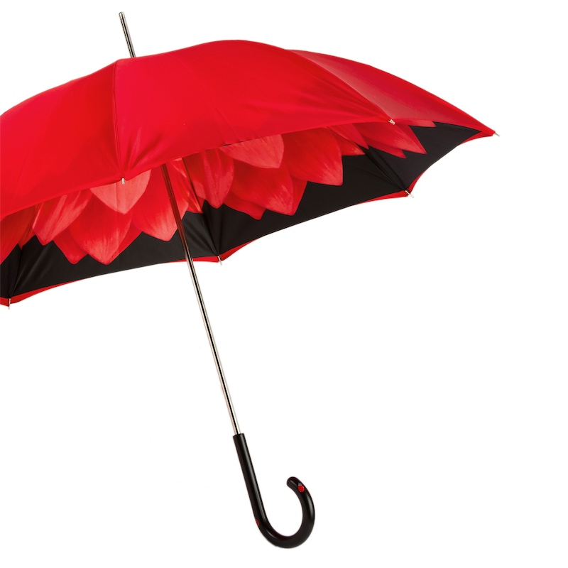 Designer Ladybug Umbrella – Handmade Italian Double Cloth Canopy, Wooden Handle