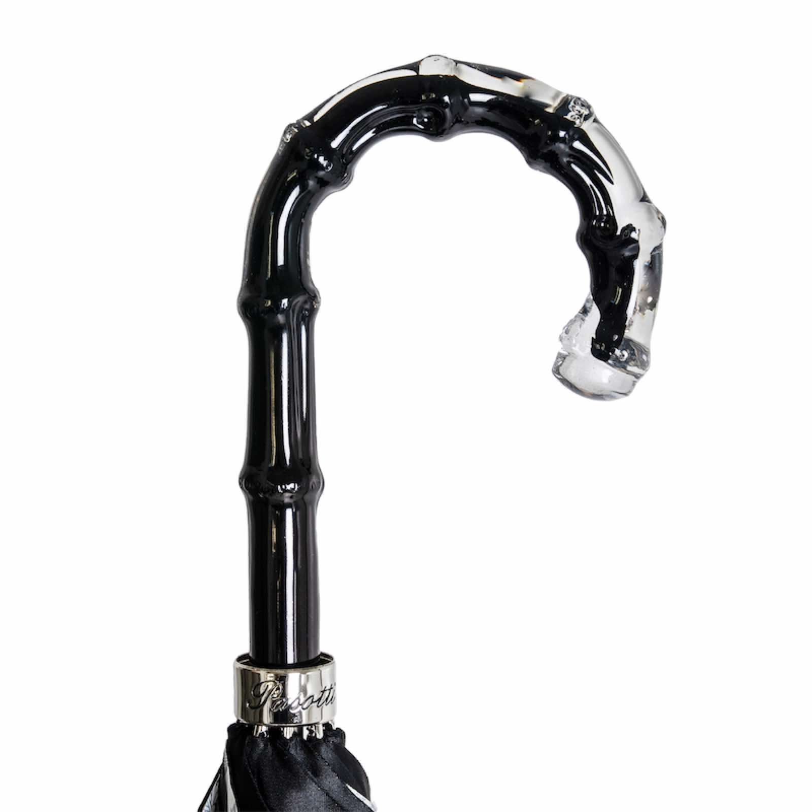 Black Canopy Umbrella – Elegant Designer Rain Umbrella With Acetate Handle