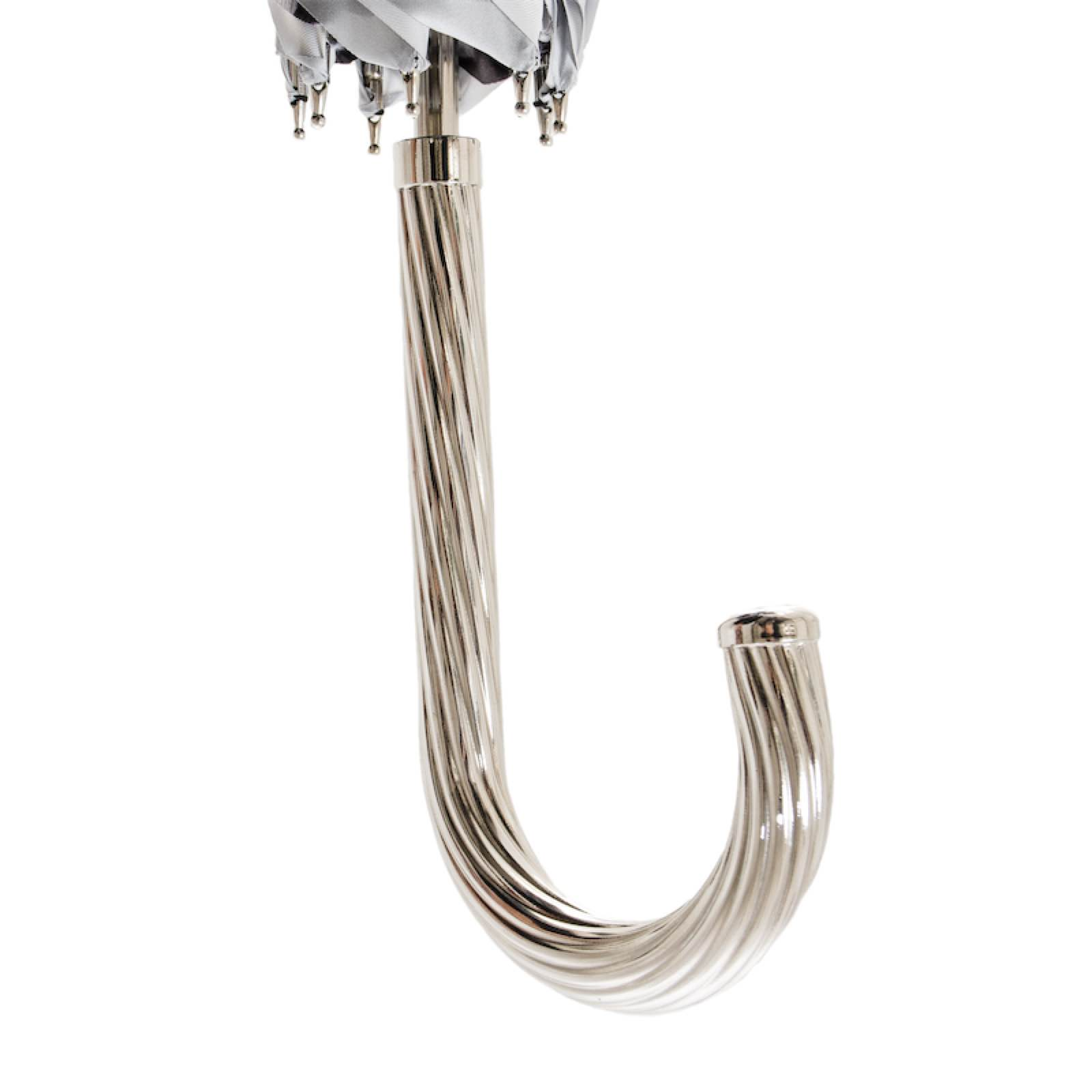 Leopard Print Umbrella – Manual Open Rain Umbrella with Grey Pearl Accents