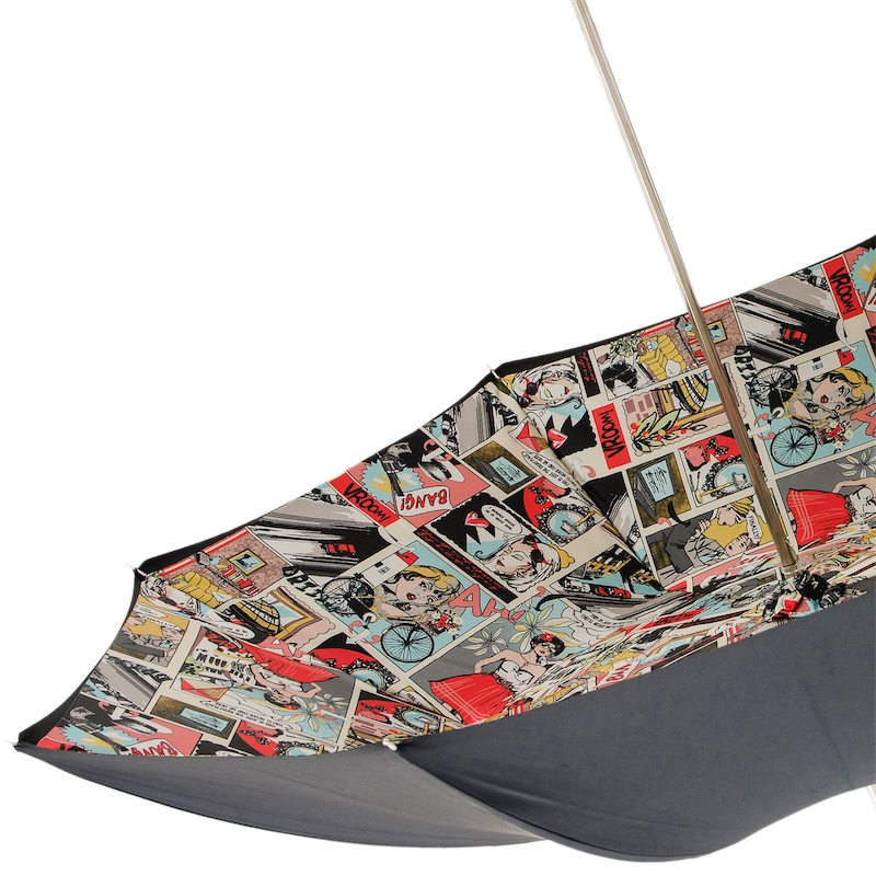 Handmade Italian Umbrella – Comics Print Rain Umbrella with Acetate Handle