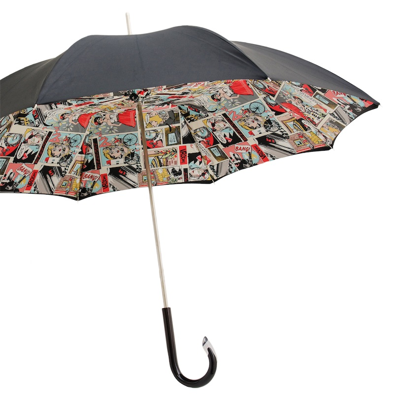 Handmade Italian Umbrella – Comics Print Rain Umbrella with Acetate Handle
